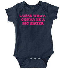 Guess Who's Gonna Be A Big Sister? Romper Bodysuit-Direct To Garment Print-Brisco Baby