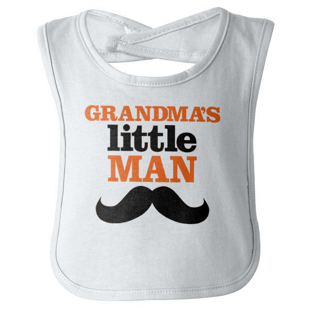Grandmas Little Man Infant Baby Bib-Direct To Garment Print-Brisco Baby