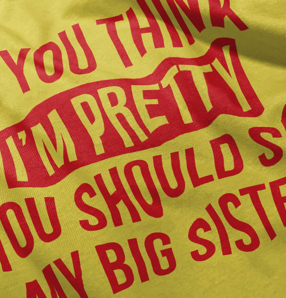 Pretty Big Sister Romper Bodysuit-Direct To Garment Print-Brisco Baby