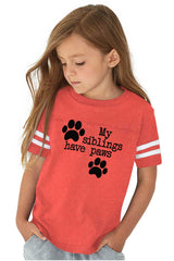Siblings have paws Toddler Football Jersey Tee-Direct To Garment Print-Brisco Baby