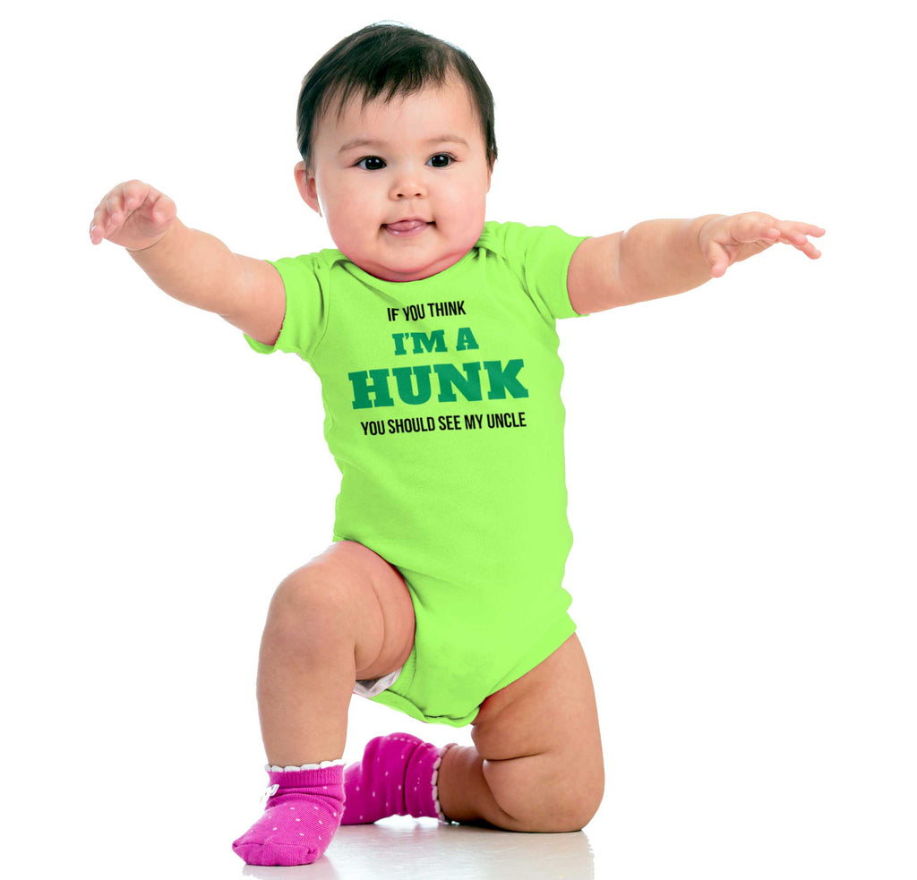 I'm A Hunk Romper Bodysuit-Direct To Garment Print-Brisco Baby