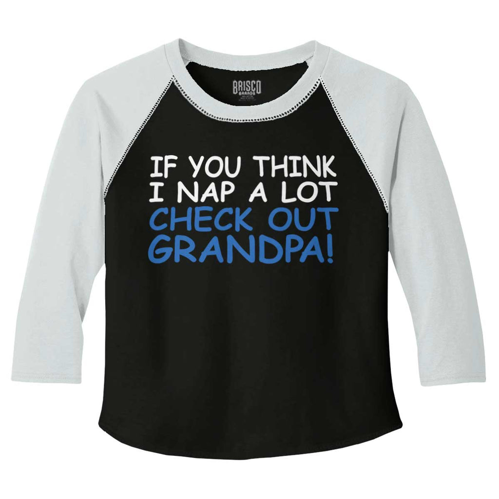Check Out Grandpa Toddler Baseball-Direct To Garment Print-Brisco Baby