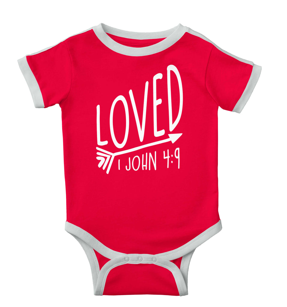Loved Ringer Romper Bodysuit-Direct To Garment Print-Brisco Baby