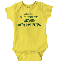 Wizard With My Peeps Romper Bodysuit-Direct To Garment Print-Brisco Baby