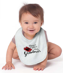 There's No Place Like Grandma's Infant Baby Bib-Direct To Garment Print-Brisco Baby