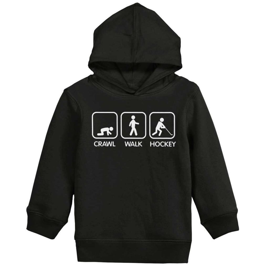Crawl Walk Hockey Toddler Pullover Hoodie-Direct To Garment Print-Brisco Baby