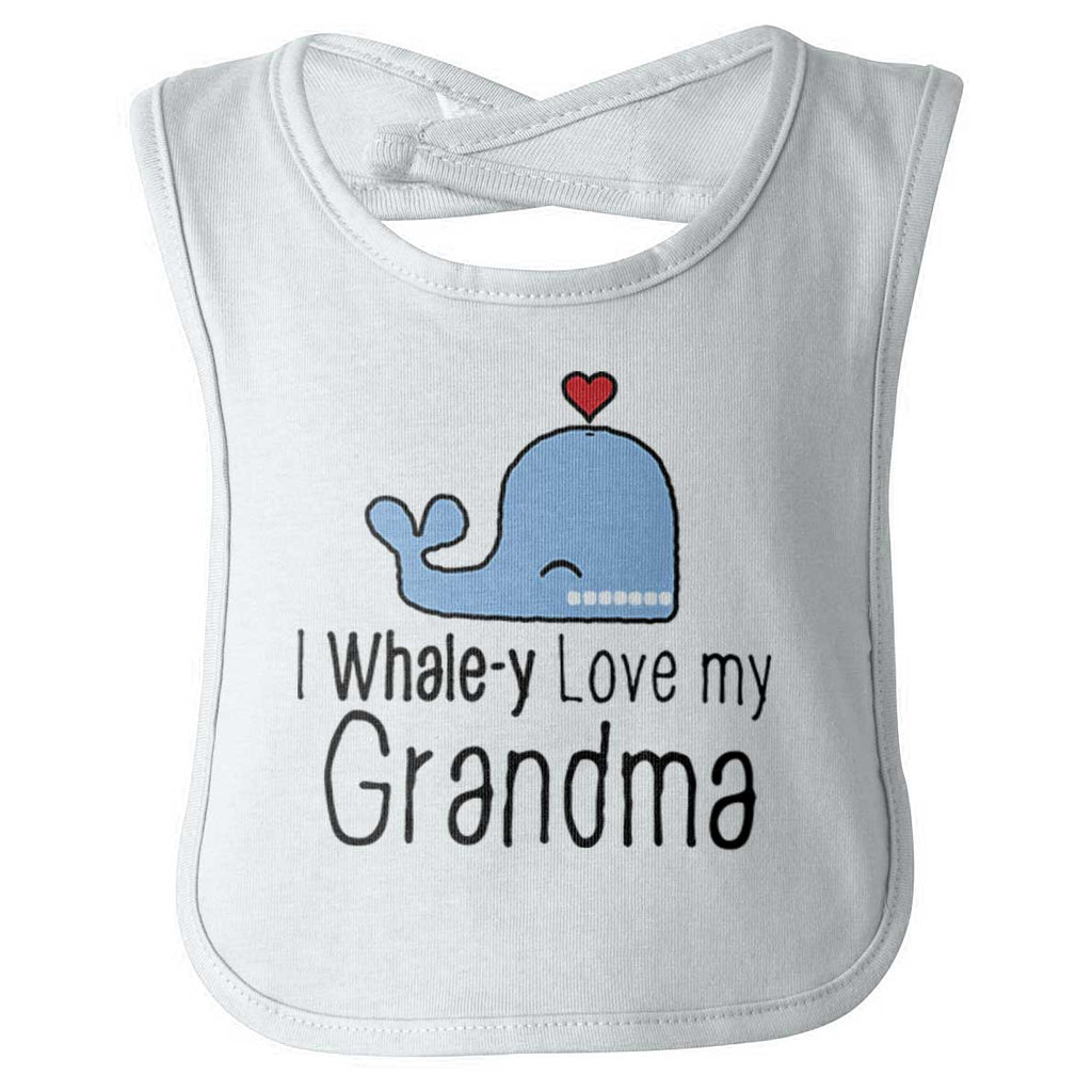 I Whale-y Love My Grandma Infant Baby Bib-Direct To Garment Print-Brisco Baby