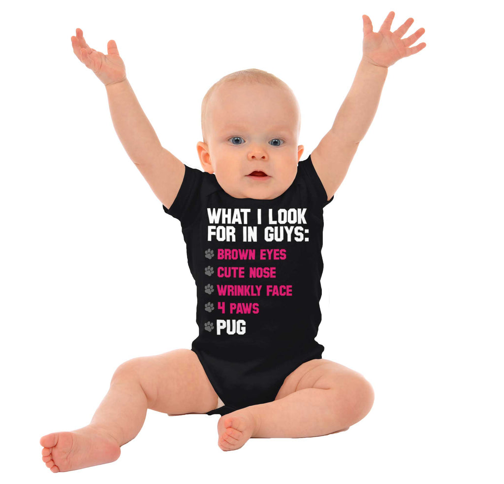 Pug Checklist Romper Bodysuit-Direct To Garment Print-Brisco Baby