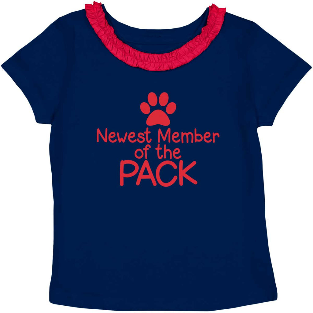 Member of the Pack Toddler Ruffled Trim T-Shirt-Direct To Garment Print-Brisco Baby