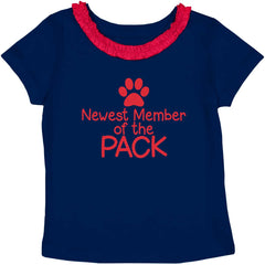 Member of the Pack Toddler Ruffled Trim T-Shirt-Direct To Garment Print-Brisco Baby