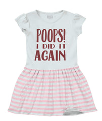 Poops I Did It Again Baby Striped Skirt Dress-Direct To Garment Print-Brisco Baby