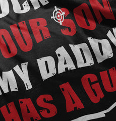 My Daddy Has a Gun Son Romper Bodysuit-Direct To Garment Print-Brisco Baby