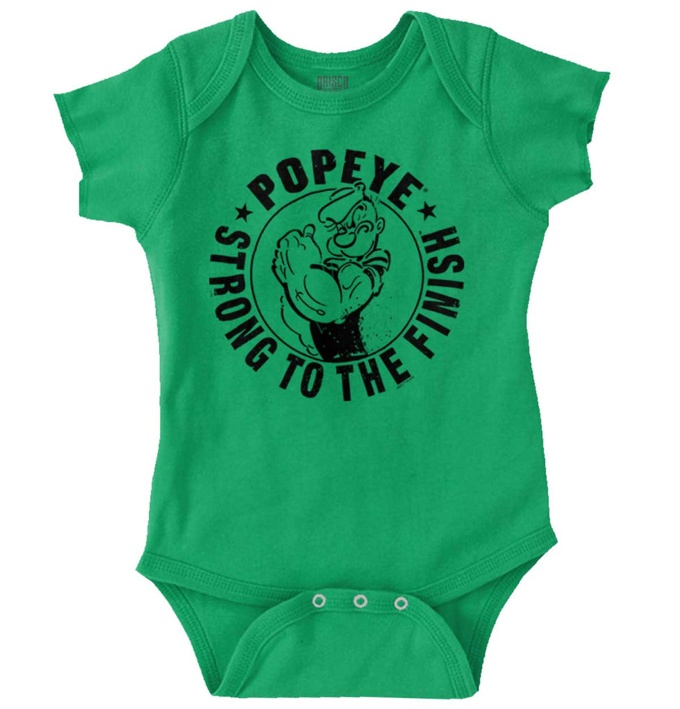 Popeye To The Finish Romper Bodysuit-Direct To Garment Print-Brisco Baby