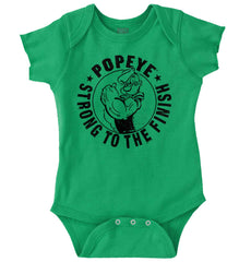 Popeye To The Finish Romper Bodysuit-Direct To Garment Print-Brisco Baby