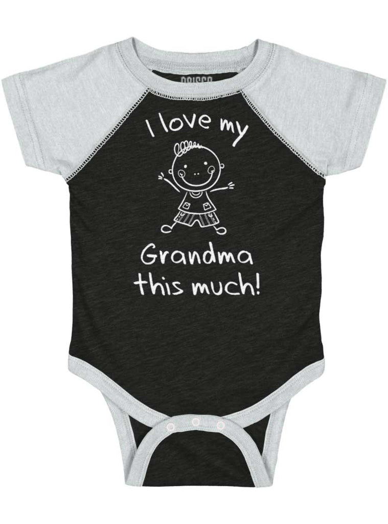 Love My Grandma Raglan Romper Bodysuit-Direct To Garment Print-Brisco Baby