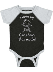 Love My Grandma Raglan Romper Bodysuit-Direct To Garment Print-Brisco Baby