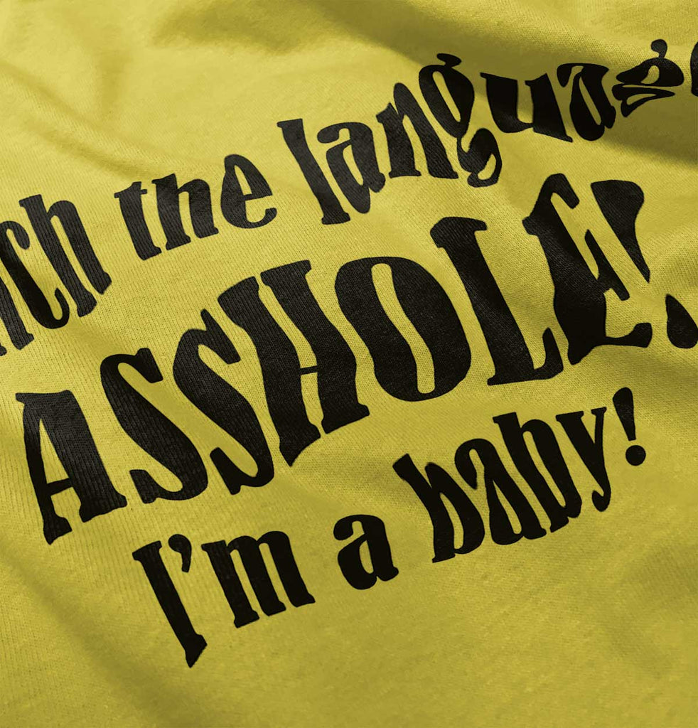 Watch The Language Romper Bodysuit-Direct To Garment Print-Brisco Baby