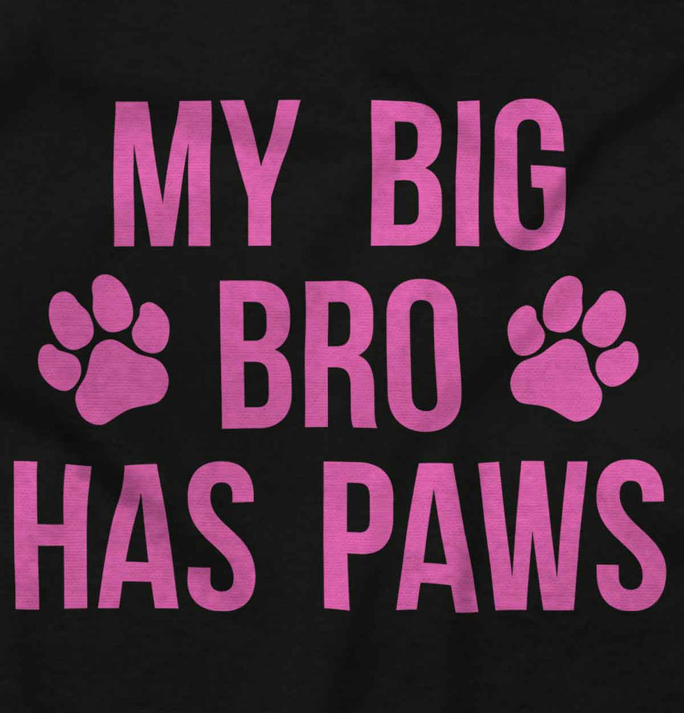 Big Bro Has Paws Toddler Ruffled Trim T-Shirt-Direct To Garment Print-Brisco Baby
