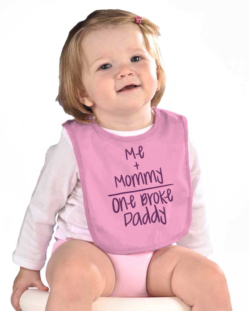 One Broke Daddy Infant Baby Bib-Direct To Garment Print-Brisco Baby