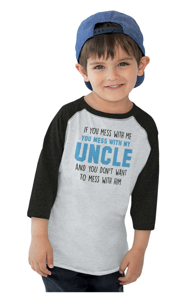 Mess With My Uncle Toddler Baseball-Direct To Garment Print-Brisco Baby