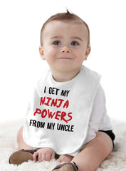 Get Ninja Powers From Uncle Infant Baby Bib-Direct To Garment Print-Brisco Baby