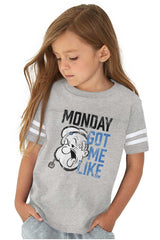 Monday Got Me Like Toddler Football Jersey Tee-Direct To Garment Print-Brisco Baby