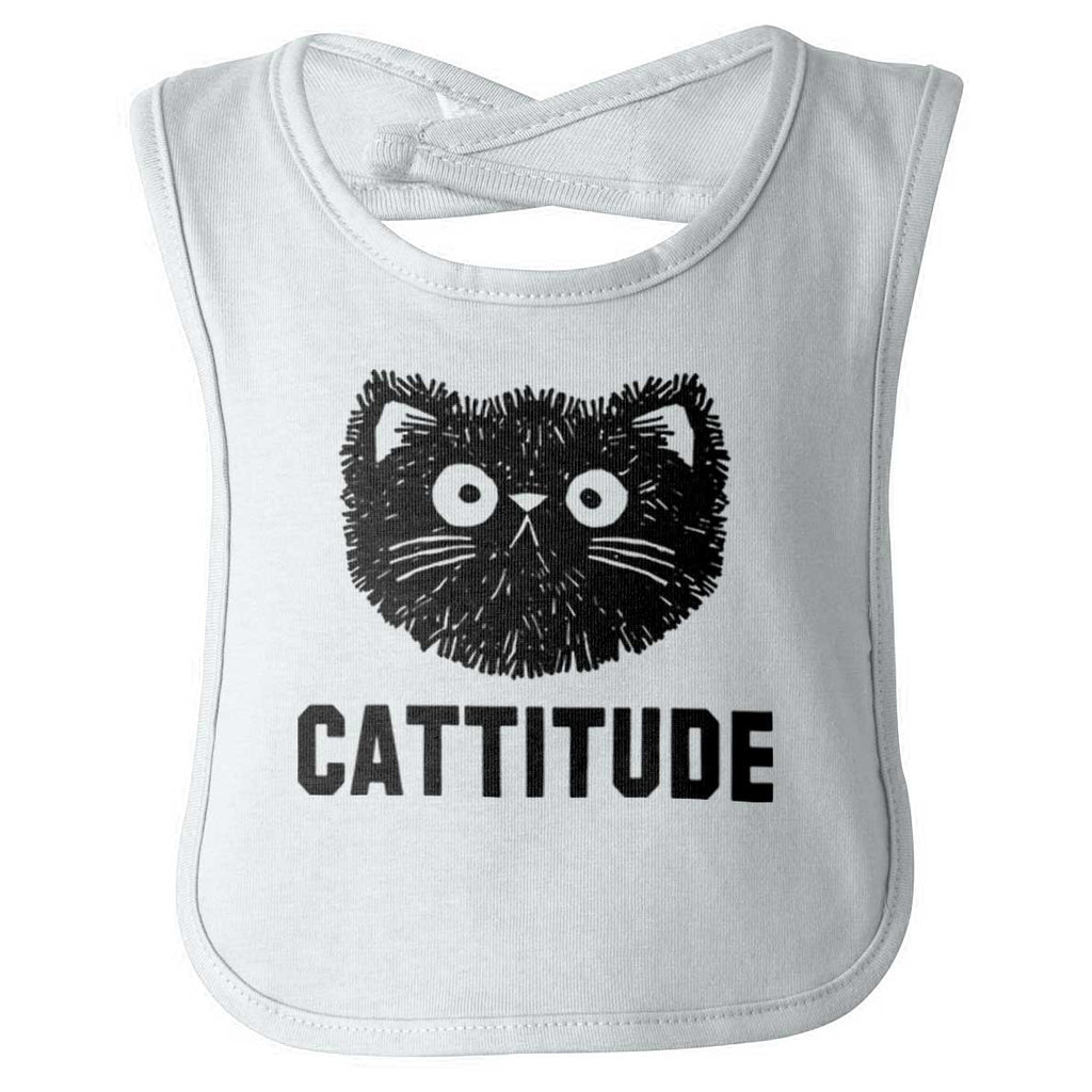 Cattitude Infant Baby Bib-Direct To Garment Print-Brisco Baby