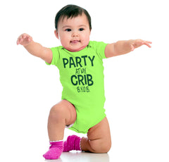 Party At My Crib Romper Bodysuit-Direct To Garment Print-Brisco Baby