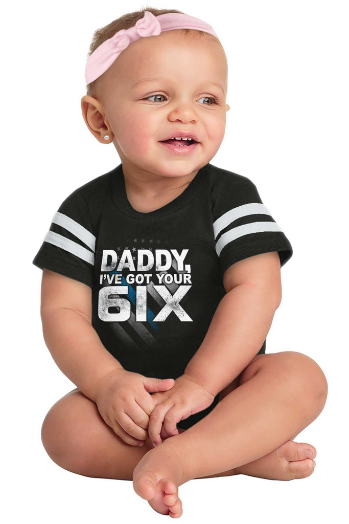 Got Your Six Football Romper Bodysuit-Direct To Garment Print-Brisco Baby