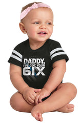 Got Your Six Football Romper Bodysuit-Direct To Garment Print-Brisco Baby