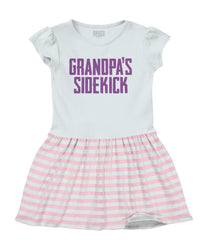 Grandpa's Sidekick Baby Striped Skirt Dress-Direct To Garment Print-Brisco Baby