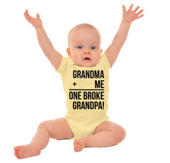One Broke Grandpa Romper Bodysuit-Direct To Garment Print-Brisco Baby