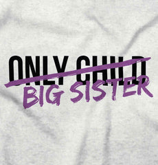 Only Child Big Sister Romper Bodysuit-Direct To Garment Print-Brisco Baby