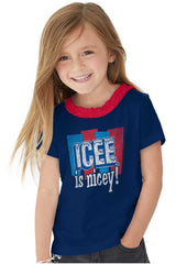 Icee Is Nicey Toddler Ruffled Trim T-Shirt-Direct To Garment Print-Brisco Baby