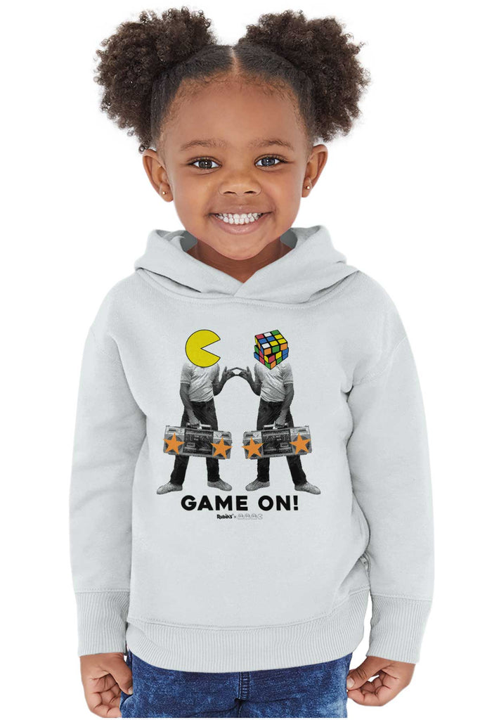 Pac-Man Rubiks Game On Toddler Pullover Hoodie-Direct To Garment Print-Brisco Baby