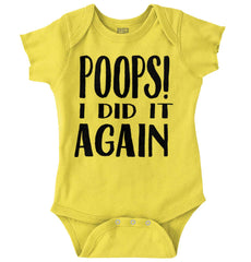 Poops I Did It Again Romper Bodysuit-Direct To Garment Print-Brisco Baby