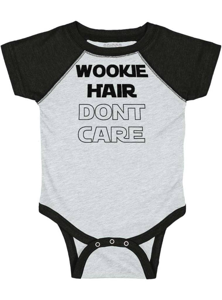 Wookie Hair Don't Ca Raglan Romper Bodysuit-Direct To Garment Print-Brisco Baby