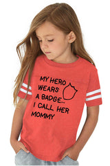 Hero Wears Badge Toddler Football Jersey Tee-Direct To Garment Print-Brisco Baby
