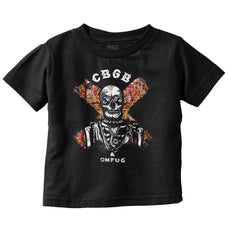 Skeleton CBGB Infant Toddler T Shirt-Direct To Garment Print-Brisco Baby