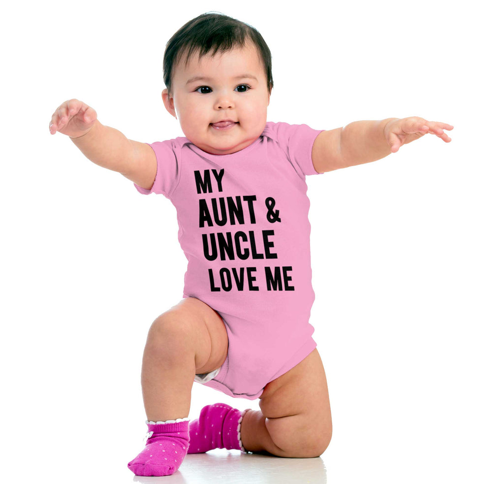 Aunt And Uncle Love Me Romper Bodysuit-Direct To Garment Print-Brisco Baby