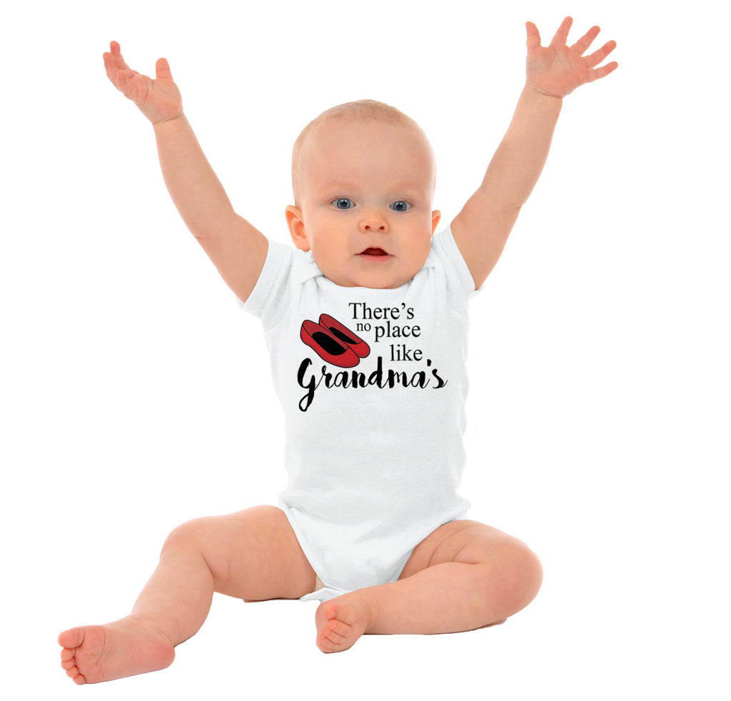There's No Place Like Grandma's Romper Bodysuit-Direct To Garment Print-Brisco Baby