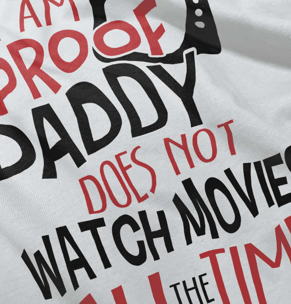 Movie Nerd Daddy Romper Bodysuit-Direct To Garment Print-Brisco Baby