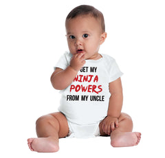 Get Ninja Powers From Uncle Romper Bodysuit-Direct To Garment Print-Brisco Baby