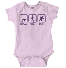 Crawl Walk Run Romper Bodysuit-Direct To Garment Print-Brisco Baby