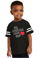 Cousins Love Me Toddler Football Jersey Tee-Direct To Garment Print-Brisco Baby