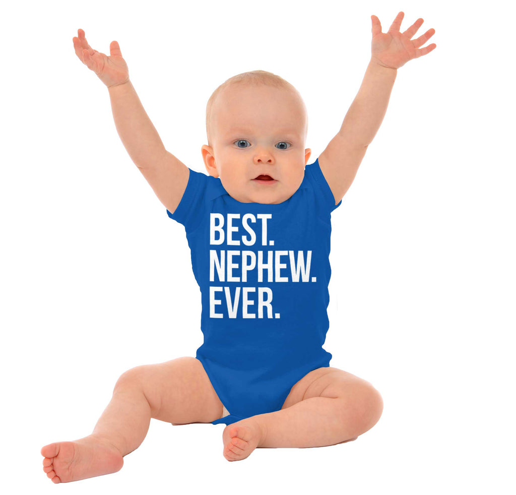 Best Nephew Ever Romper Bodysuit-Direct To Garment Print-Brisco Baby
