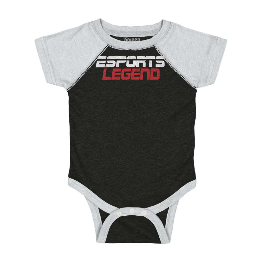 Sports Legend Professional Gamer Raglan Romper Bodysuit-Direct To Garment Print-Brisco Baby