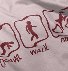 Crawl Walk Bike Baby Ruffled Trim Romper-Direct To Garment Print-Brisco Baby