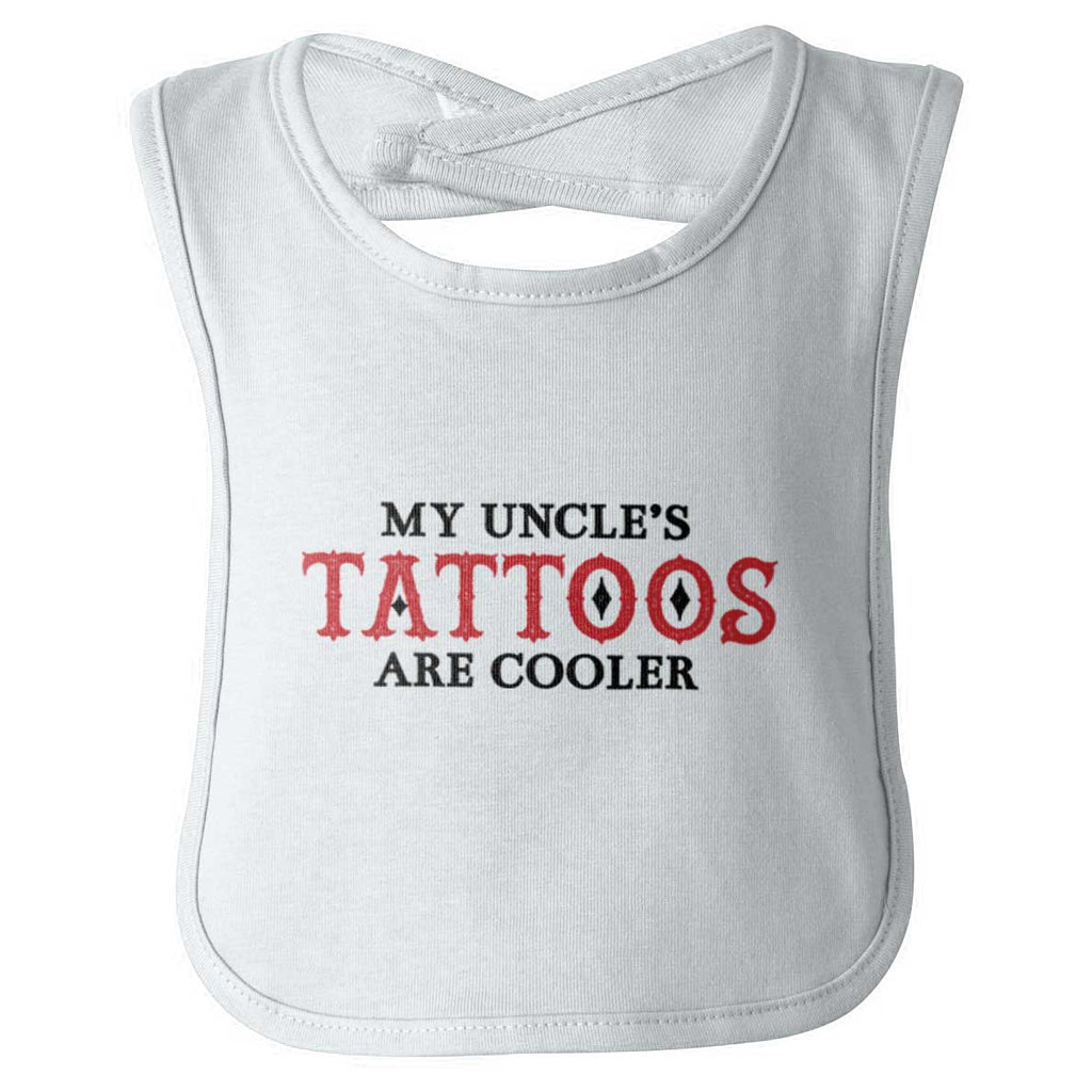 Uncle Tattoos Are Cooler Infant Baby Bib-Direct To Garment Print-Brisco Baby