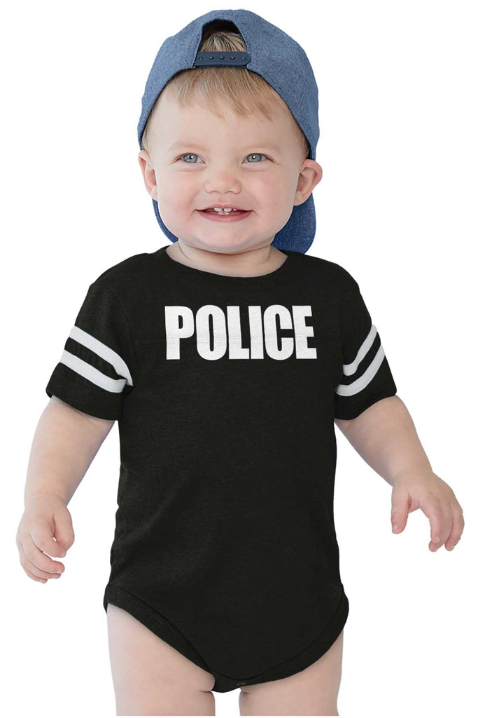 Police Force Football Romper Bodysuit-Direct To Garment Print-Brisco Baby